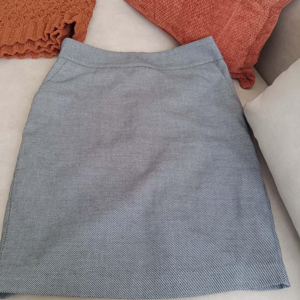 Express Blue A-Line Mini Skirt for Work
